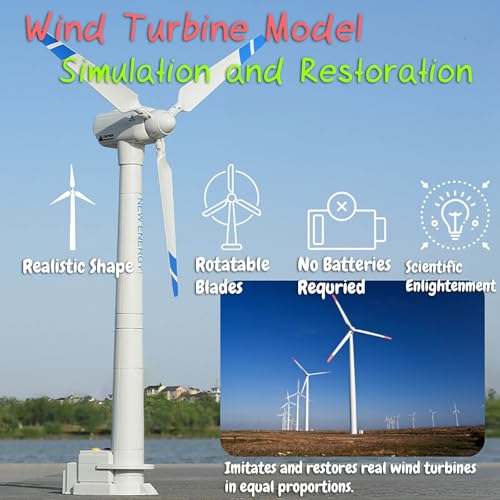 Windmill Model - Large-Sized Wind-Up Wind Turbine Science Teaching Tool for Children - STEM Toy
