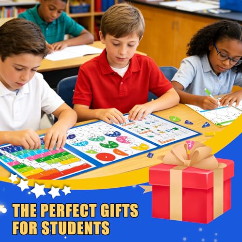 Magnetic Fraction Demonstration Book for Kids, Montessori Fraction Playbook with Tiles & Circles, Fraction Educational Puzzle Sets for Children, Math Manipulatives for Homeschool Classroom - size: Small