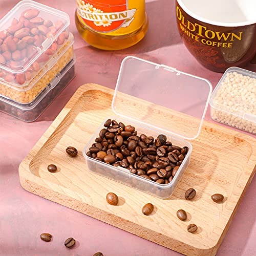 SATINIOR 48 Packs Clear Small Plastic Containers Transparent Storage Box with Hinged Lid for Small Items Crafts Jewelry (3.27x2.13x1.02 Inches) - size: 3.27 x 2.13 x 1.02 in