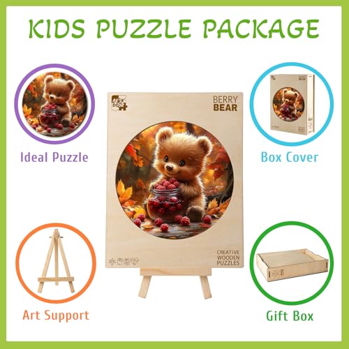 Animal Wooden Puzzles for Kids Ages 6-8 - Berry Bear - color: Berry Bear