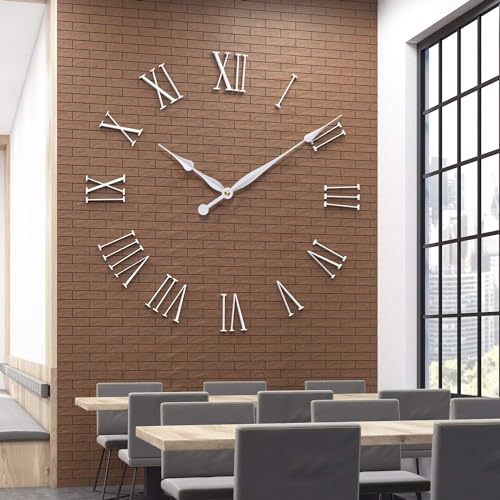 High Torque Quartz Clock Movement Kit, Black, 12" Spade Hands (silver) - color: Silver