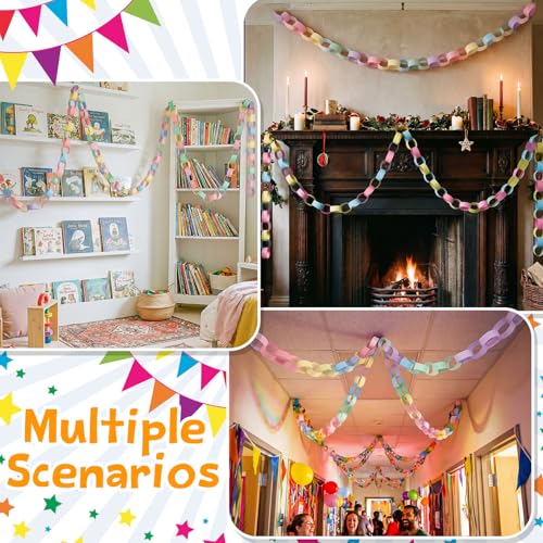 360 Sheets Paper Chain Garland Paper Kit, 3 x 8 in, Macaron - color: Macaron, size: 3 x 8 in
