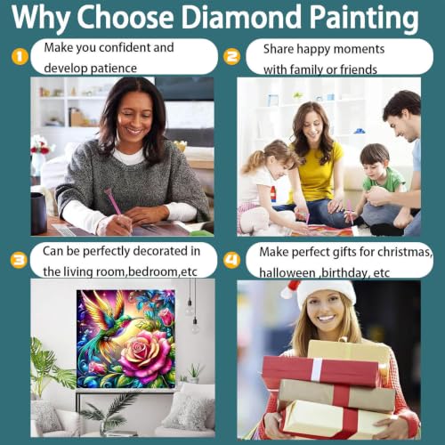 ajepon Hummingbird Diamond Art Kits for Adults 14X14 inch - color: G9657