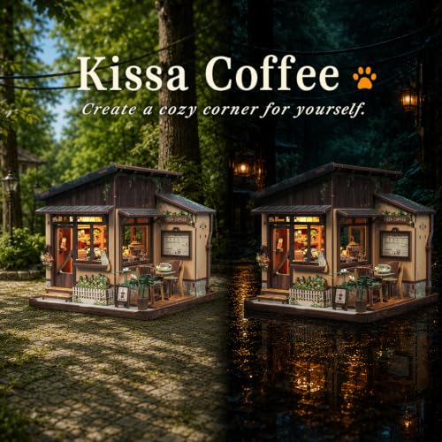 CUTEBEE DIY Miniature House Kit Japanese Coffee Shop Dollhouse