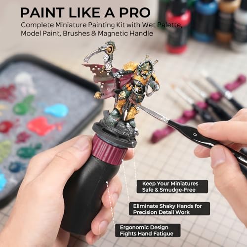 Nicpro All-in-One Miniature Painting Kit with 36 Model Paints & Wet Palette - color: 36 Model Paint + Wet Palette