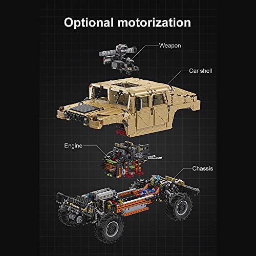 CaDA C61036W HUUMVEE Vehicle Building Block Set, Master 1:8 3935PCS RC Climbing Car Building Block Kit with Power Function,Off-Road Car Model for Adults Collectors