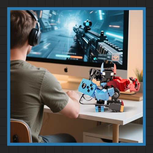HIGH GODO Mech Building Set, Classic Game Controller Robot Building Blocks with Posable Head, Hands & Legs, Cool Toys Gifts Ideas for Adults, Teens Age 14+ and Game Fans (418 PCS)