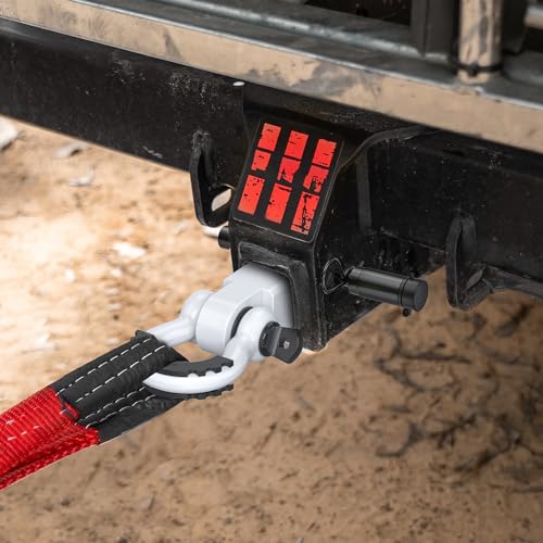 Nilight 3/4" Anti-Theft D Ring Shackle Hitch Receiver 2" Solid Towing Kit | 45000 LBs Breaking Strength 5/8" Trailer Hitch Lock Pin Heavy Duty Solid Towing Kit for Trucks Off Road White - color: Hitch w/ Lock Pin White