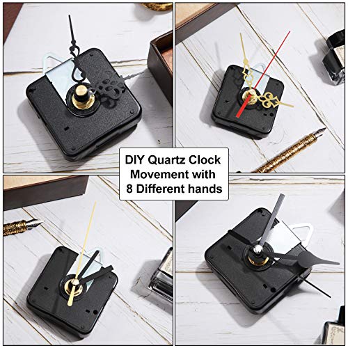 3 Pieces Non Ticking Quartz Clock Movement Mechanism with 6 Sets of Short Hands Battery Operated Clock Motor Kit for DIY Repair Replacement (0.5 inch/13 mm) (Pack of 2) - size: 0.5 inch (13 mm), Pack of 2