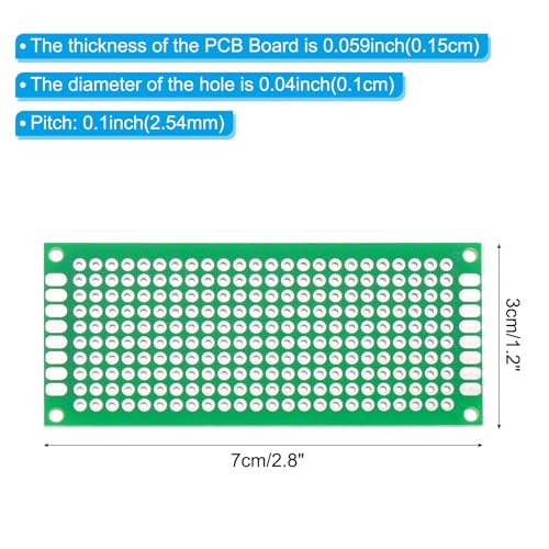 PATIKIL 1.2" x 2.8" PCB Board Circuit, 12 Pcs Single Sided Prototype Solder Boards for DIY Soldering and Electronic Project Circuit Boards Solderable Breadboard, Green - size: 1.2" x 2.8"