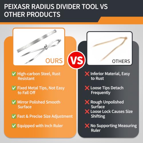 2PC 12" Radius Divider Tool Scribing Compass for Wood Leather Metal Marking - size: 12inch-2PCS