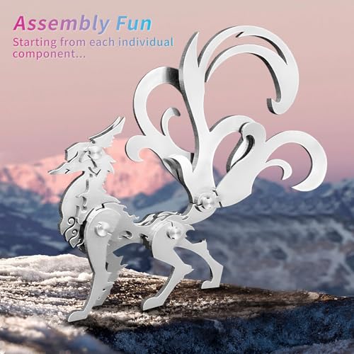 FILASLFT 3D Metal Puzzles for Adults,Model Kit Little NineTailed Fox - color: A6-little Nine Tailed Fox-silvery