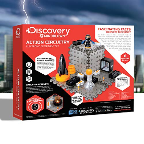 Discovery #MINDBLOWN Action Circuitry Electronic Experiment STEM Set, Build-it-Yourself Engineering Toy Kit, Explore the Science of Lights, Sounds & Motion, 6 Experiments, Great Gift for Kids Ages 8 +