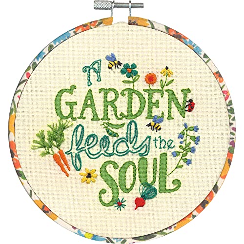 Dimensions Garden Verse Embroidery Starter Kit for Beginners, 6" Diameter, Multicolor 5 Piece - style: Garden Verse