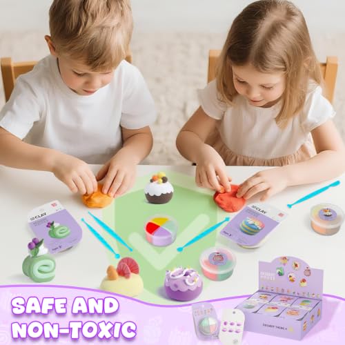 LOUFOR Air Dry Clay Kits for Kids, 12 Boxes - color: #02-Dessert House
