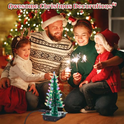IS Christmas Tree Soldering Project, Heart Shaped LED Light Soldering Practice Kit 3D Xmas Tree Soldering Kit with LED Flashing Lights DIY Electronic Kit for Beginners Diyers Creative Present