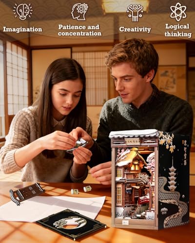 CUTEBEE Book Nook Kit, Japanese DIY Miniature Dollhouse for Adults - color: Kyoto Snow Whisper