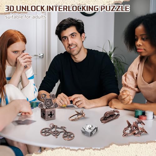 Syhood 10 Pieces Metal Brain Teaser Puzzle Mind Unlock Games,Stylish - style: Stylish