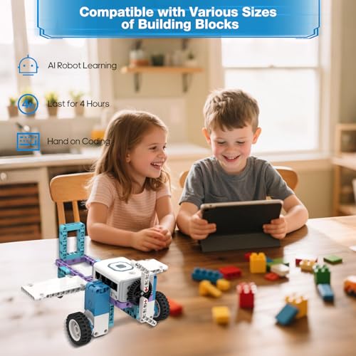 12 in 1 Coding Robot Kit ICBricks for Kids 6+, 240+ Piece Educational AI STEM Remote Building Learn to Code with Hub,Motor,Sensor,APP Control for Girls Boys Gift - style: ICBrick