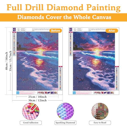 Okarina Diamond Art Kits for Adults & Beginners, Beach Diamond Painting Kit - color: HMDPUS-26109