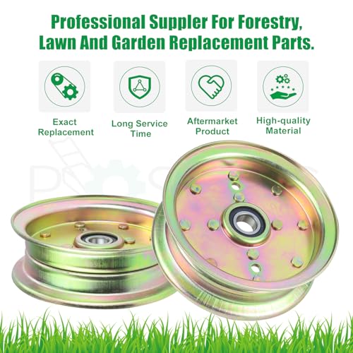 2 Pack 589766102 Husqvarna Idler Pulley for 46 in Z246 RZ4623 Decks - color: T4 2x539132728