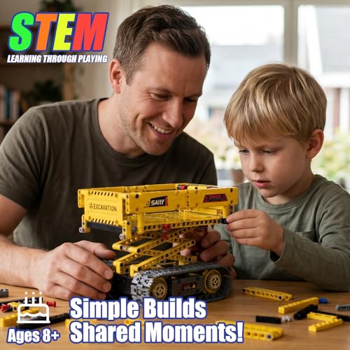 5-in-1 RC Excavator Building Kit for Kids 6+ | STEM Toys|555pcs App/Remote Controlled Excavator Kit | for Boys & Girls Ages 6+ | Rechargeable l Coding Robot Toy - style: K96173
