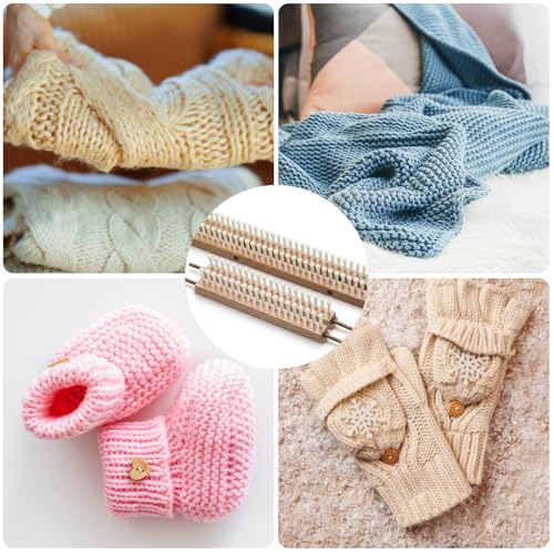ElaraBerry 28" Adjustable Chunky Blanket Loom Kit, Chunky Yarn Loom for Hand Weaving, Single and Double Knit, 168 Pegs with Knitting Hook Knitting Looms for Craft Beginners DIY Scarves Blankets
