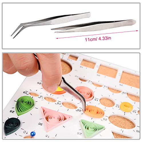 Paper Quilling Tool Set, Woohome Multifunction 5 PCS Slotted Tools Quilling Tools Kit, 1 PCS Tweezers and 1 PCS Quilling Curling Coach for Beginner - color: Style 1