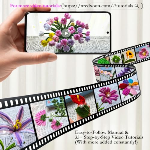 NREDXOON Pipe Cleaner Flower Kit w/Glue Gun, 1300pcs 20 Colors Teen Craft - color: Colorful