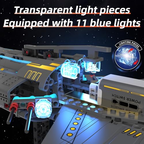 Space Station Building Set with Motor & LED Lights for Kids,Adults