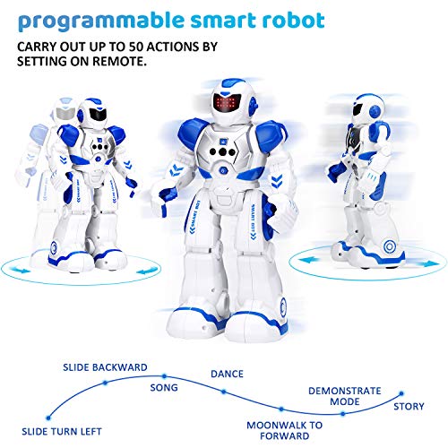 KingsDragon Robots Toy for Kids, RC Robot Gesture Sensing Smart Toy - color: Blue,white