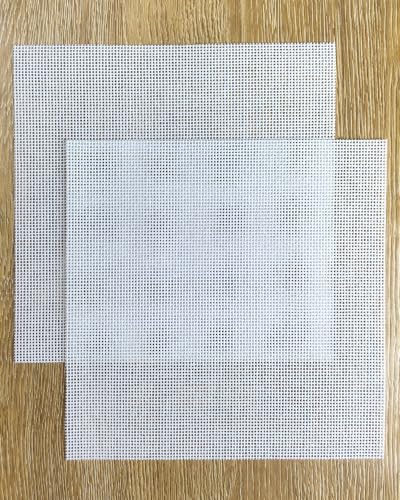 2 Pack 18 Mesh Needlepoint Canvas 11.8x11.8in Blank White Cotton No-Crease - color: 18CT 11.8" x 11.8" (2-Pack Flat)