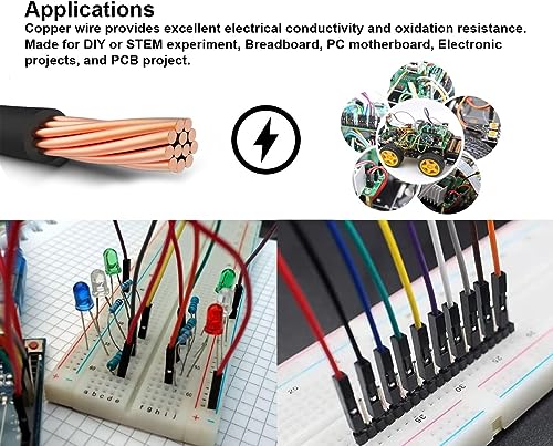 40pcs 10 cm (4 inch) Male to Male Multicolored Dupont Wire Breadboard Jumper Ribbon Cables Kit Compatible with Arduino Projects(M/M) - color: Male to Male, size: 40 PCS - 10 cm