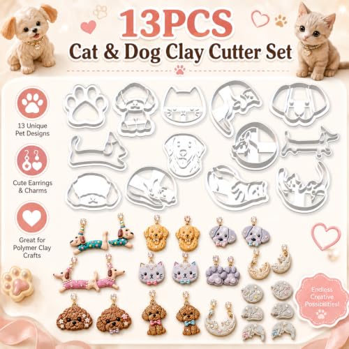 13PCS Cat & Dog Polymer Clay Cutters Set - color: Dachshund-13pcs