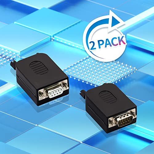 1 Set DB9 Male Female Solderless RS232 Terminal Breakout Connector - size: Male+Female