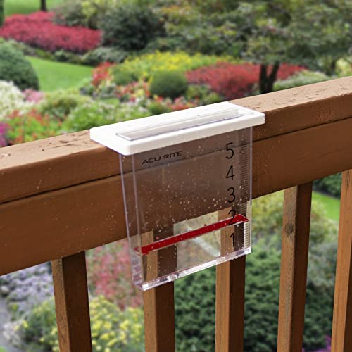 AcuRite (00858W) Waterfall Rain Gauge with 5" Rainfall Capacity, Clear - color: Waterfall