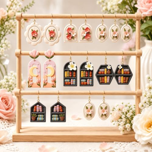 11Pcs Floral Moon Bookshelf Clay Mold Set for Earring Making - color: Bookshelf
