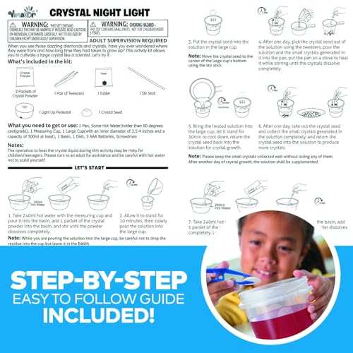 Fun Express 8 1/4" x 6 3/4" STEAM Crystal Night Light Science Kit - 7 Pieces