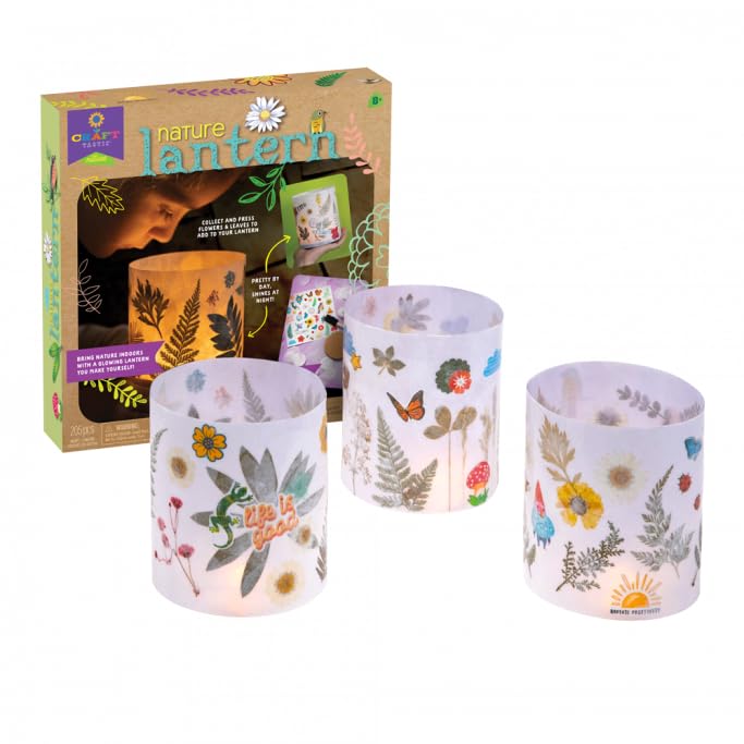 Craft-Tastic Nature Lantern - Nature DIY Craft Kit - Outdoor Crafting Fun - Bring Nature Inside - Comes with Material to Make Lantern with Tea Light - Ages 8+