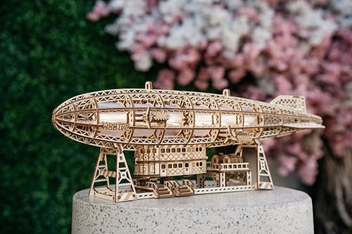 Wood Trick Luminous Zeppelin Dirigible 3D Wooden Puzzle for Adults to Build