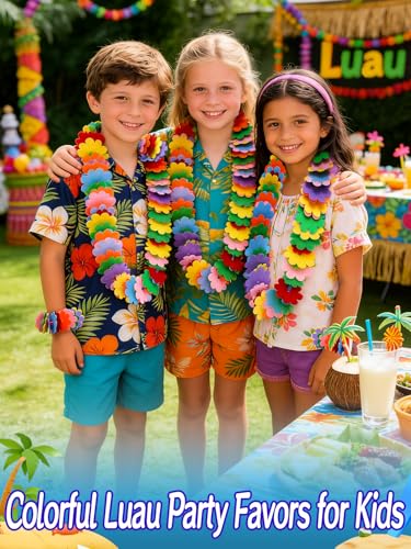 Cosweet Lei Making Craft Kit for Kids, Makes 24 Flower Necklaces