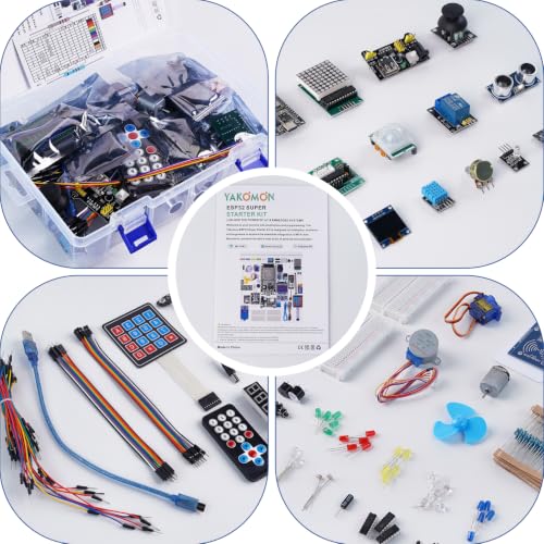 ESP-32 Super Starter Kit with USB-C Dual Core Microcontroller and Development Board, Tutorial, Support AP/STA/AP+STA, CP2102 Chip Compatible with Arduino IDE - size: ESP32 Super Starter Kit(Type C)