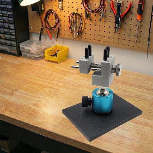 Mini Vise Tabletop Clamp for Model Building & Gunpla - 360° Rotating Spherical Base, Universal Bench Vice with 4 Columns for Irregular Shapes - Precision Tool for Jewelry Making & Crafts