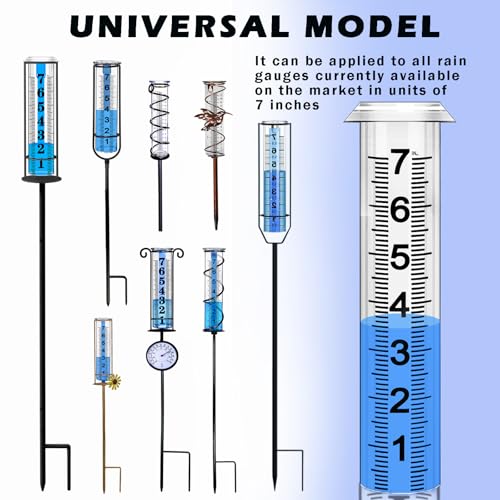 Rain Gauge Replacement Tube,7" Capacity Accurate Rain Gauge Tube for Yard,Upgraded Rain Gauge Outdoor Freeze Proof Tube,Plastic Rain Meter Tube,Rainfall Measure Tube,1 Thickened Tube with 1 Brush - color: Plastic Rain Gauge Tube A