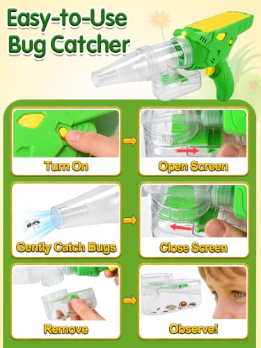 17W Gentle Suction Bug Vacuum Catcher for Kids, with Built-in LED Light