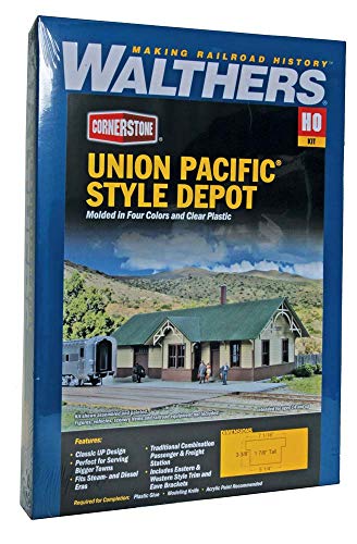 Walthers Cornerstone Union Pacific(R)-Style Depot 933-4057 HO Scale Model Railroad - Structure Kit - style: Union Pacific(R)-Style Depot