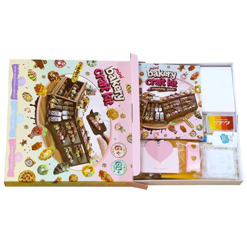 iLAND Crafts for Girls 8-12 Air Dry Clay Bakery Shop Craft Kits for Kids Ages 8-12, Creative 8-10 11 Year Old Girls Toys Birthday Gifts, Fun Family Game Night Activities Projects Best Teen Tween Gifts