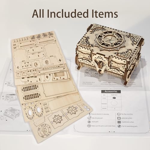3D Wooden Puzzles for Adults,Wooden Toy for Kids and Adults,Model Building Kit,Educational Brain Teaser,Best Educational Christmas Birthday Day Gift for Friends (Wooden Antique Box) - color: Wooden Antique Box