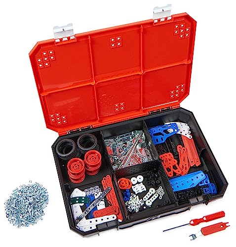 Meccano Masters Maker's Toolbox - Building Toys for Kids, 437 Interchangeable Pieces with Robot, Race Car & Tower Builds, STEAM Toys and Birthday Gifts for Ages 10+