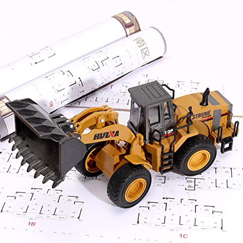 1/40 Scale Diecast Four Wheel Loader Truck Toy, Metal Construction Equipment Bulldozer Models for Kids - style: Loader Toy